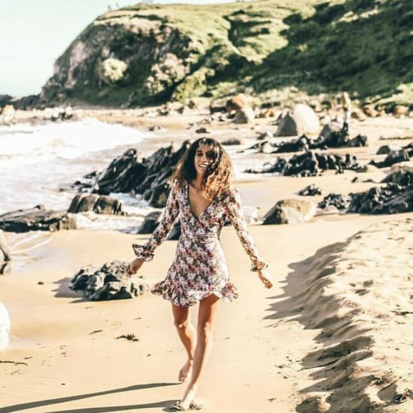 AUGUSTE THE LABEL Bell Cuff Dusty Rose Floral Long Sleeve Play Dress NWT - Picture 11 of 16